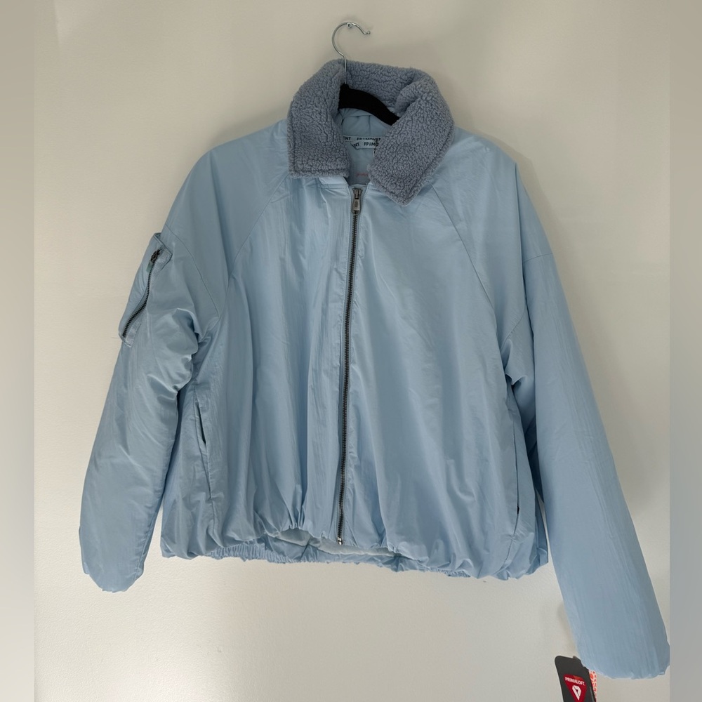 NWT Free People Blue Puffer Bomber Outpost Jacket size small